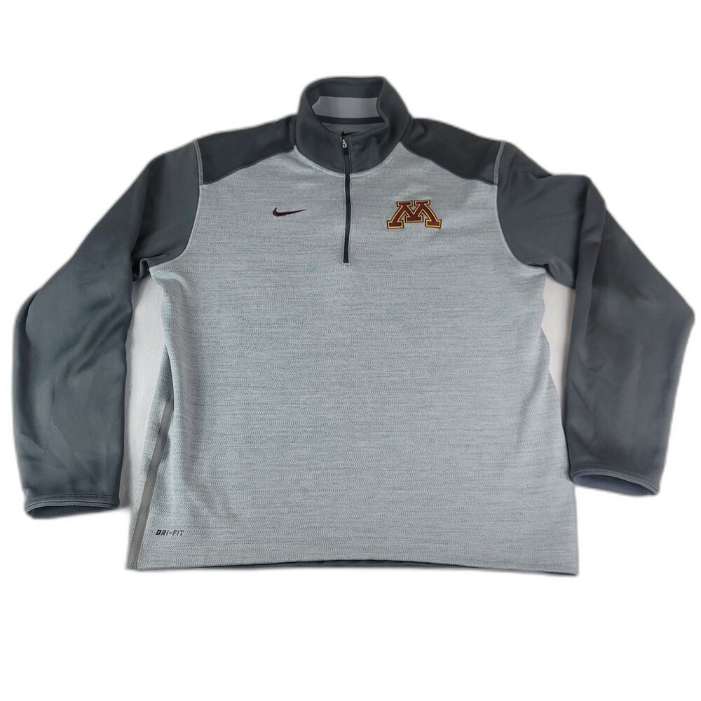 Men's Nike Minnesota Golden Gophers Dri - Fit 1/4 Zip Training Pullover Size L
